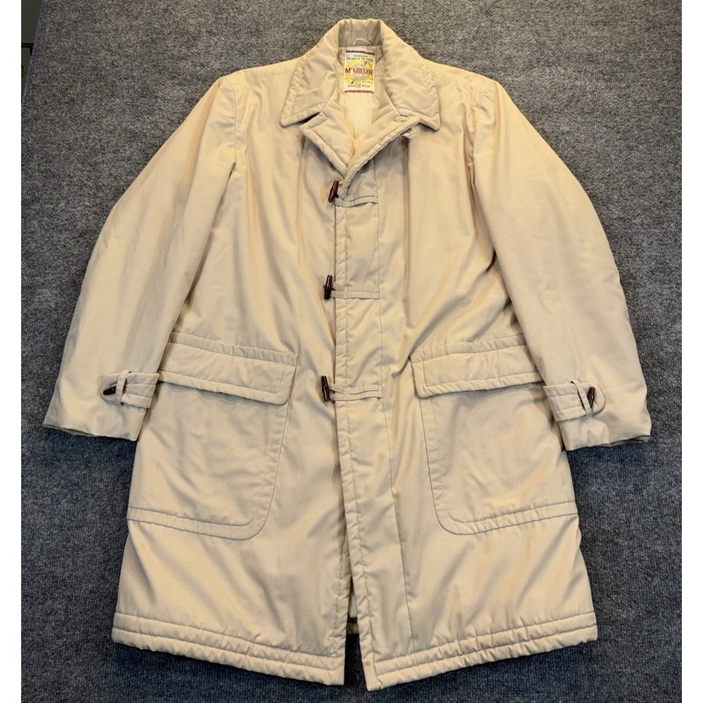 McGregor Vintage Coat Men's Size 38 Beige Insulated USA Toggle Jacket